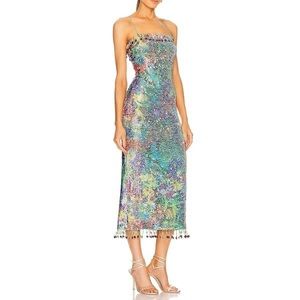 Alexis Aiya Dress in botanical sequin XS